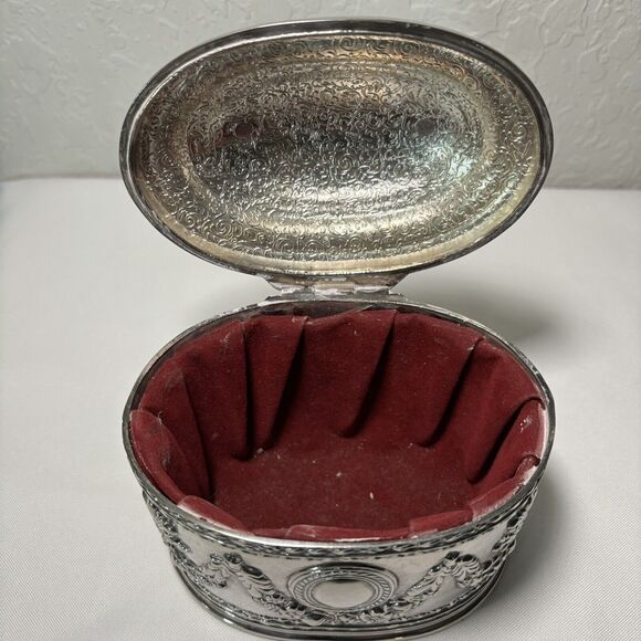 Vintage Silver Plate Trinket Jewelry Case - Picture 6 of 12